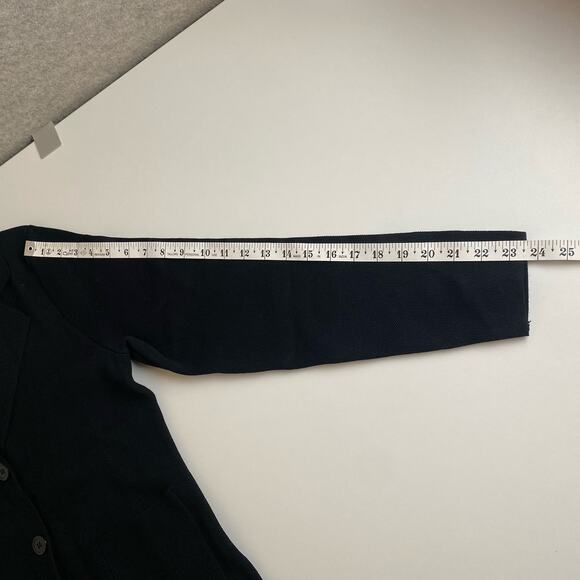 Kancy Kole Cardigan Blazer Knit NWT Gorgeous Navy Blue Pockets Office Capsule - Picture 12 of 13